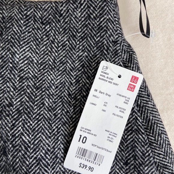 UNIQLO Women's Dark Gray Wool Blend Narrow Mini Skirt - Picture 1 of 4